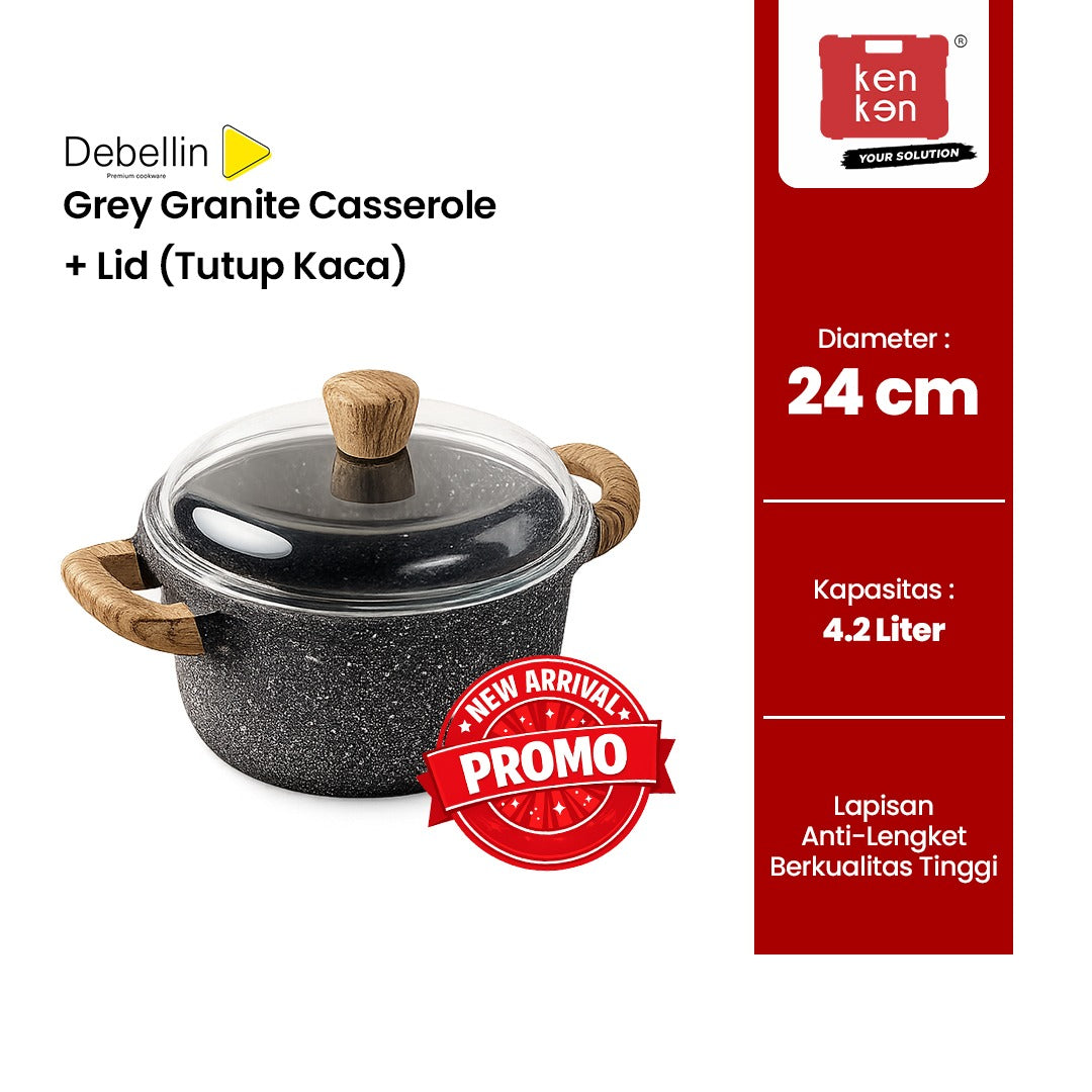 DEBELLIN Grey Granite Casserole 24 Cm