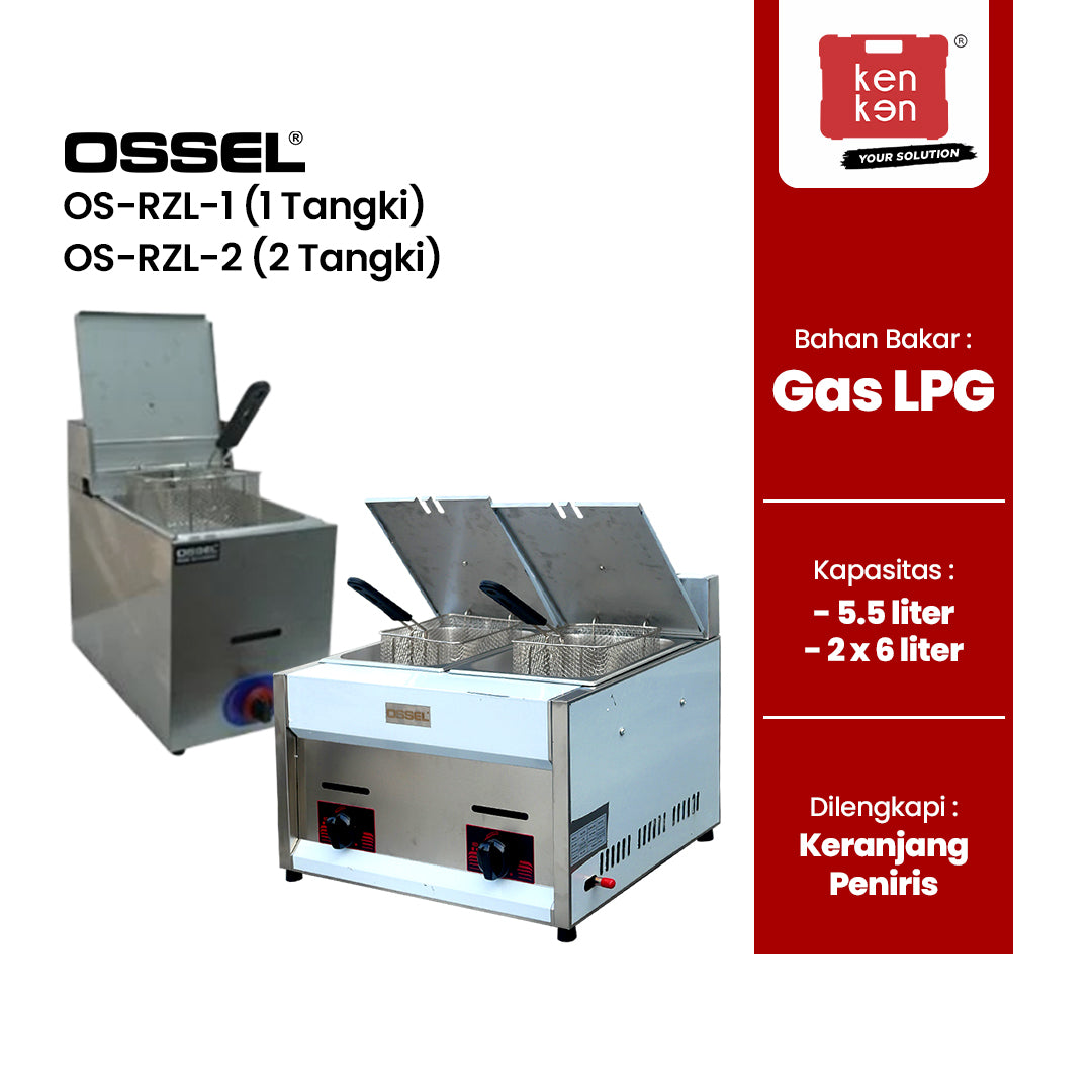 OSSEL Gas Fryer 1 Tungku ET-RZL-1 5,5 Liter