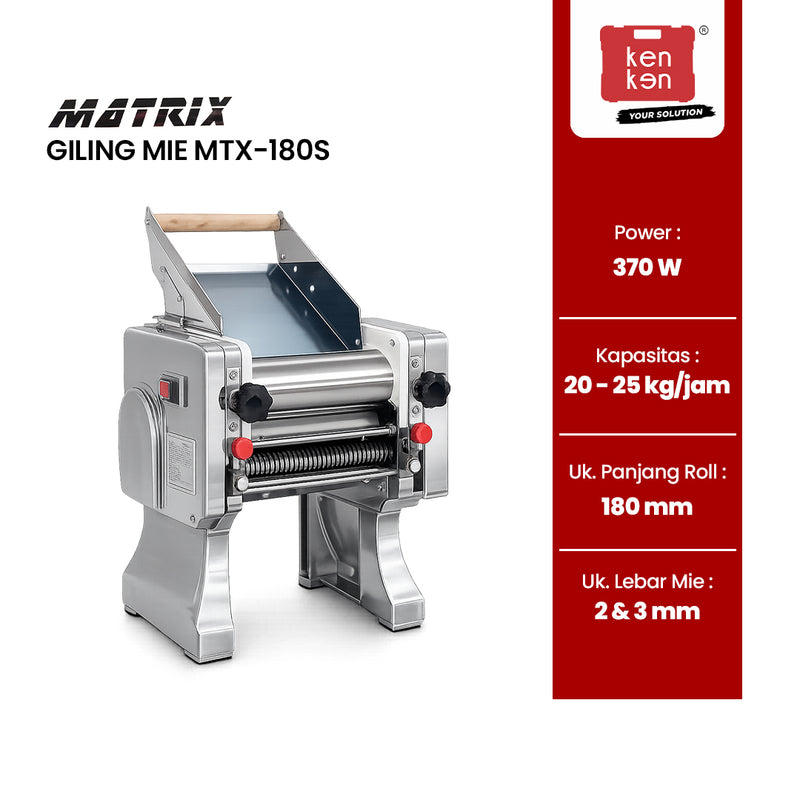 Metrix Gil Mesin Mie Listrik Stainless Steel MATRIX MTX180S | Kapasitas 25 Kg/Jam ...