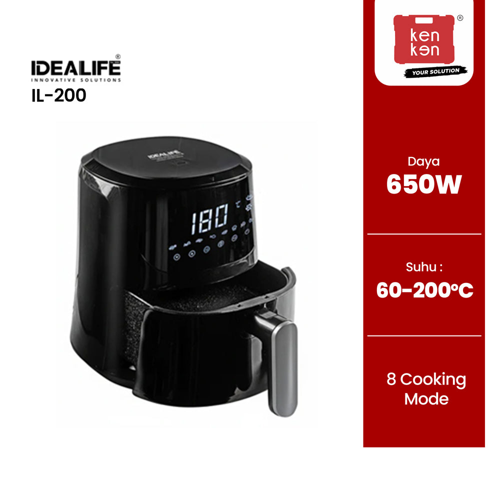 IDEALIFE Air Fryer 4 Liter IL-200 Granite Coating