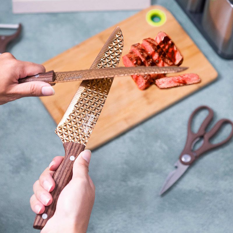 IDEALIFE Pisau Dapur Set 8 Pcs IL-163A Stainless Steel Diamond Blade